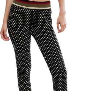Free People Black and Cream Patterned Leggings